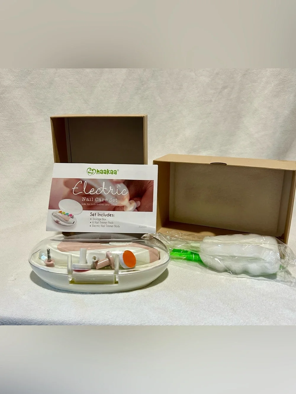 Haakaa Electric Nail Care Set Baby & Adult Nail Trimmer NEW SGE004 Pink